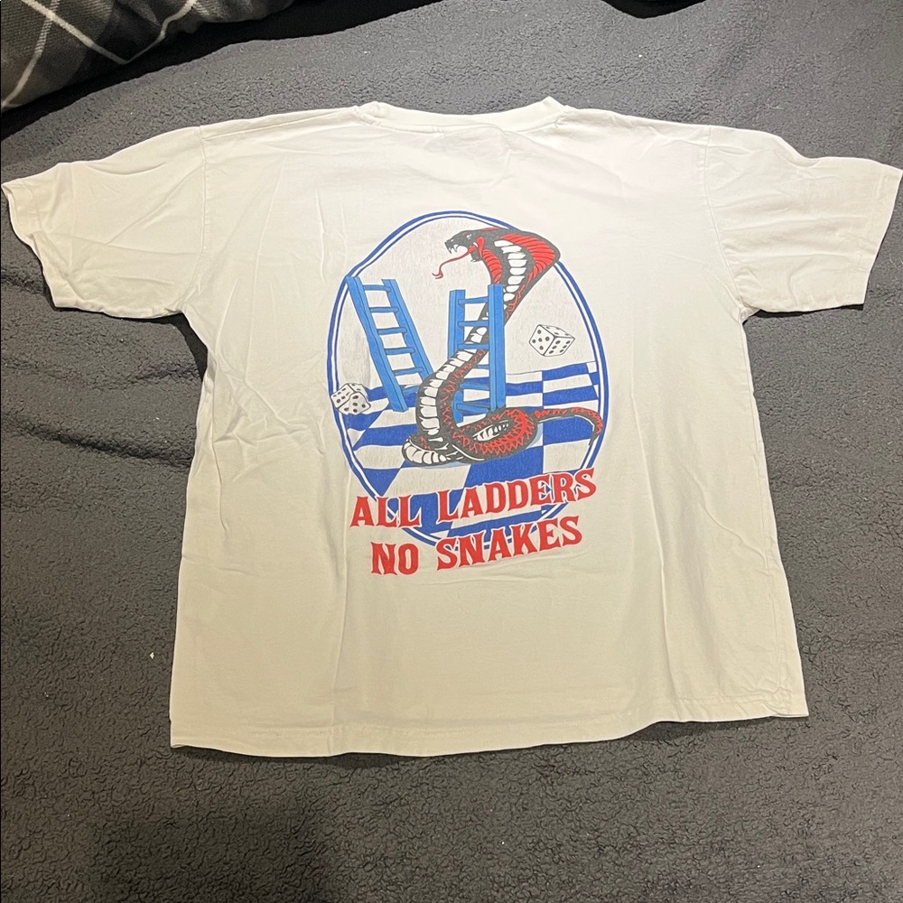 White Graphic Tee - All Ladders No Snakes